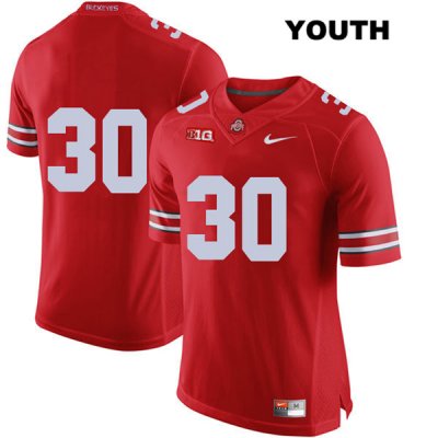 Youth NCAA Ohio State Buckeyes Kevin Dever #30 College Stitched No Name Authentic Nike Red Football Jersey NN20N55KR